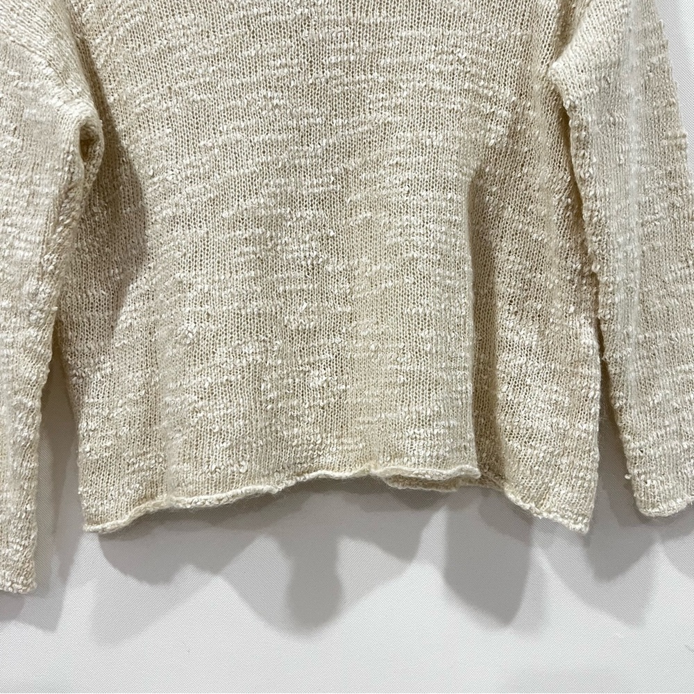 Eileen Fisher Mohair Tencel Lyocell Polyamide Size Small Petite Cream Sweater - Picture 5 of 7